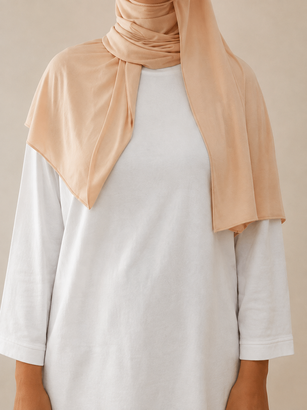 Bamboo Jersey – Beige clair aux nuances abricot